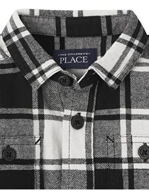 The Children's Place Baby Toddler Boys Long Sleeve Buffalo Plaid Flannel Button Down Shirt