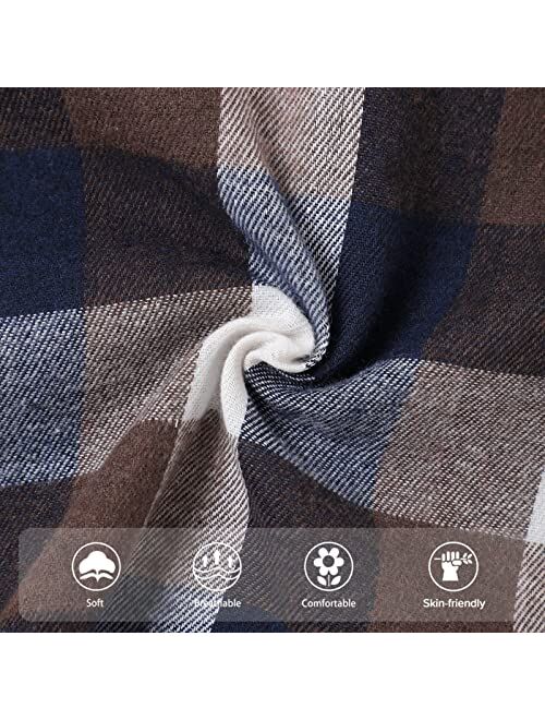 Fuermos Toddler Big Boys Girls Plaid Flannel Long Sleeve T-Shirt Family Matching Tops