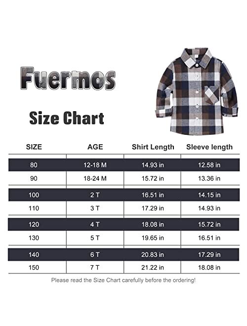 Fuermos Toddler Big Boys Girls Plaid Flannel Long Sleeve T-Shirt Family Matching Tops