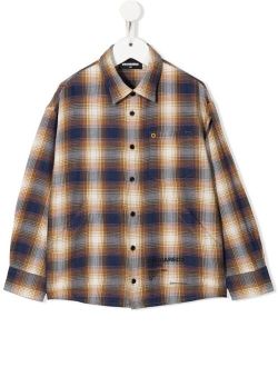 Kids check-print cotton shirt