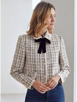 Premium Tweed Boxy Tie Overcoat