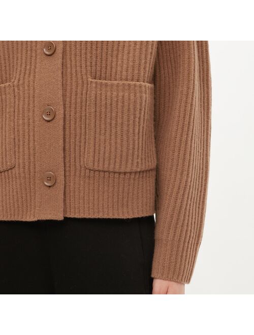 Uniqlo U Premium Lambswool Ribbed Long-Sleeve Cardigan