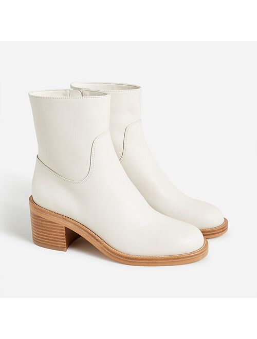 J.Crew Stacked-heel ankle boots in leather