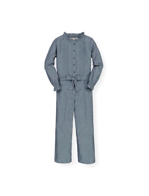HOPE & HENRY Girls Pintucked Button Front Jumpsuit, Infant