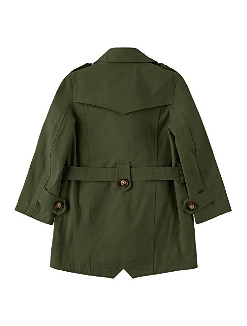 The Drop Makkrom Kids Baby Boys Girls Classic Trench Coat Jacket Toddler Double Breasted Belted Children Pea Coat