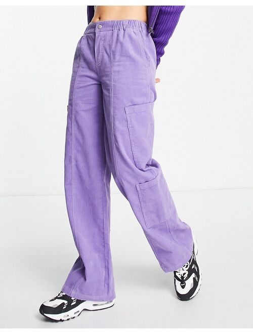 ASOS DESIGN 00's cargo pants in purple cord