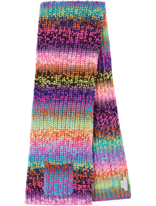 STELLA MCCARTNEY Kids Multicolor Rainbow Striped Knit Scarf