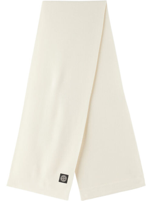 STONE ISLAND JUNIOR Off-White Wool Scarf