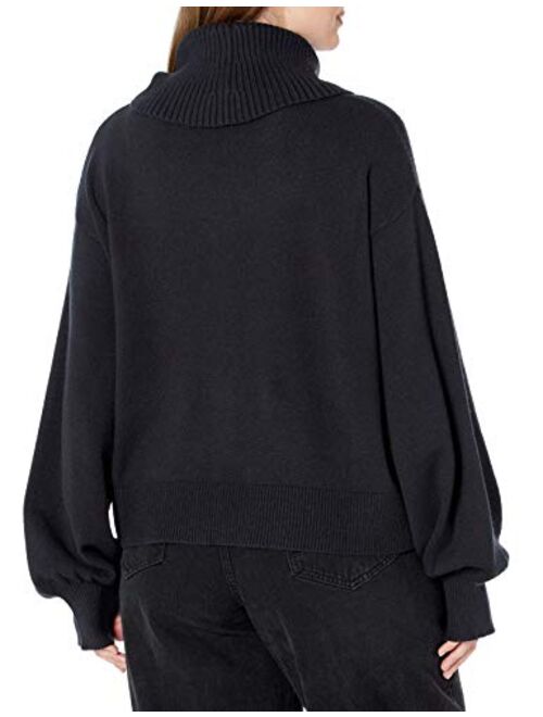 The Drop Women's @lucyswhims Side Button Cropped Turtleneck Sweater