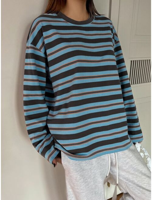 DAZY Block Striped Drop Shoulder Tee