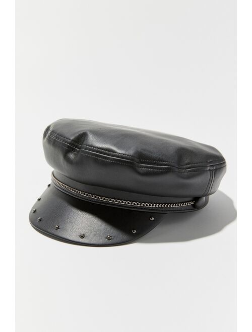 Urban Outfitters Faux Leather Chain Cabbie Hat