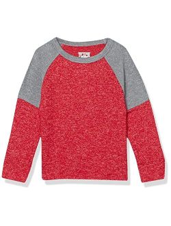 Baby Boys and Toddler Boys Long Sleeve Colorblock Crew Neck Tops
