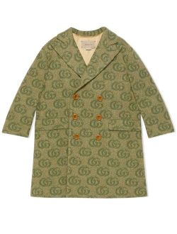 Kids GG wool double-breasted coat