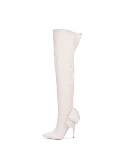 Bonus Over The Knee Boots with Bow, Stiletto Pointy Toe Thigh High Fashion Dress Boots for Women