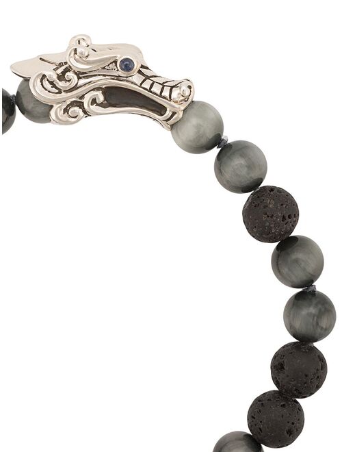 John Hardy Silver and Sapphire Legends Naga Mixed Bead Bracelet with Station