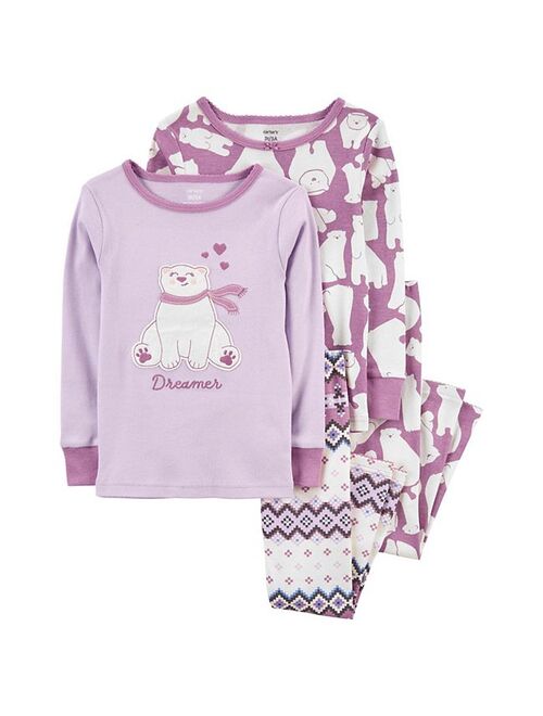 Baby Girl Carter's 4-Piece Polar Bear Pajama Set