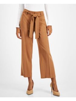 Women's Tie-Front Cropped Culotte Pants, Created for Macy's