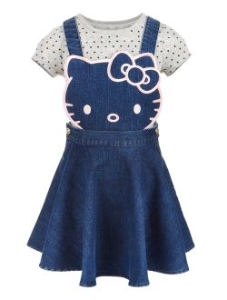 HELLO KITTY Little Girls 2-Pc. Denim Skirtall & T-Shirt Set