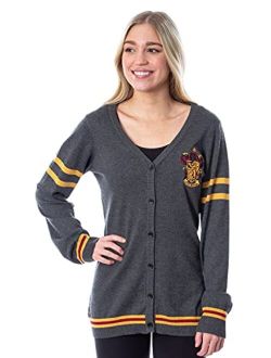Harry Potter Womens Gryffindor House Open Front Cardigan Juniors Knit Sweater