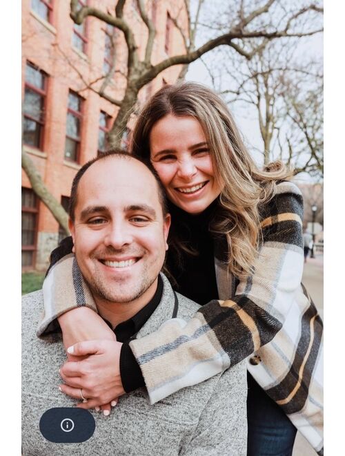 Steve Madden Cher Ivory Plaid Brushed Wool Coat