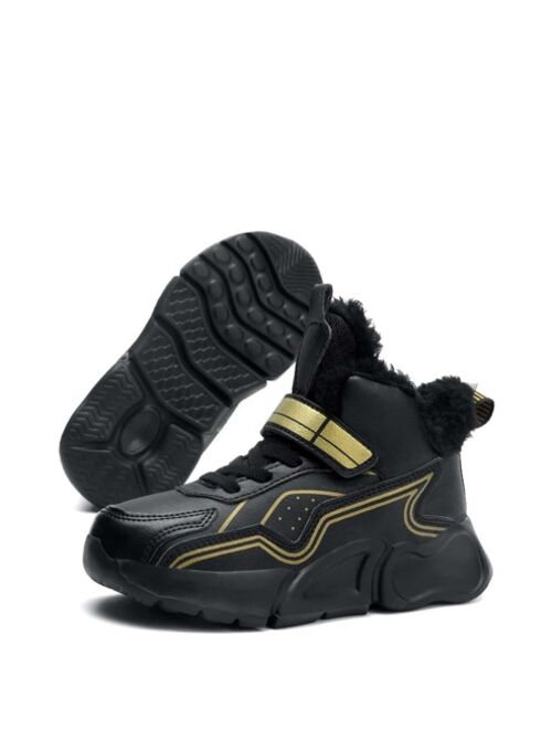 Shein Boys Hook-and-loop Fastener Thermal Lined Chunky Sneakers