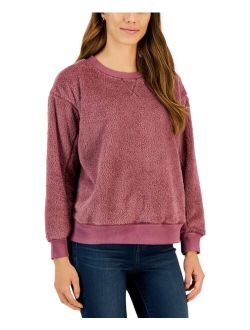 STYLE & CO Women's Sherpa Long-Sleeve Sweater, Created for Macy's