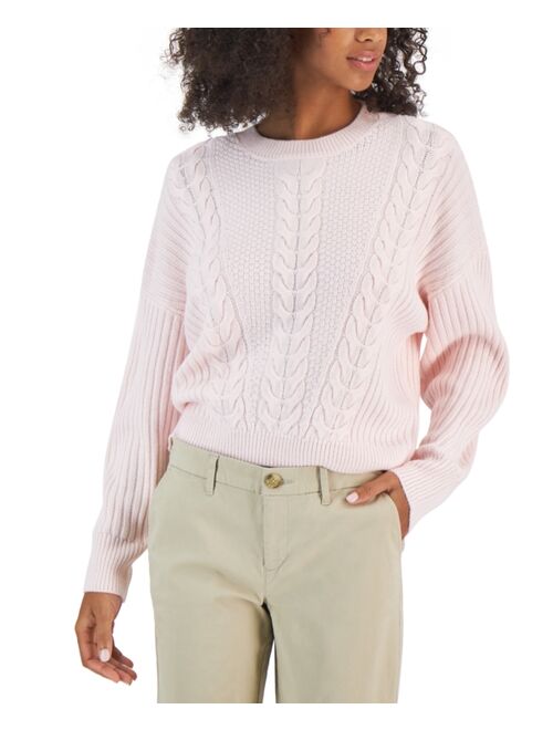 TOMMY HILFIGER Women's Traveling Cable-Knit Sweater