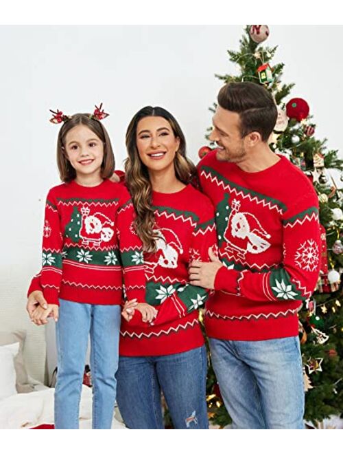 COOFANDY Family Halloween Sweater Ugly Christmas Sweaters Matching Outfits for Holiday Party Knitted Pullover