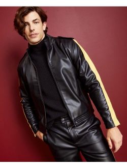 ROYALTY BY MALUMA Men's Fitted Faux-Leather Biker Jacket, Created For Macy's