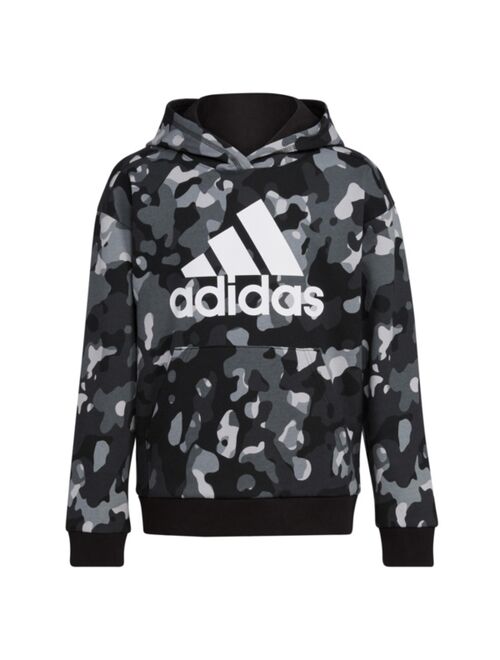 ADIDAS Little Boys Long Sleeves Core Camo Allover Print Hooded Pullover
