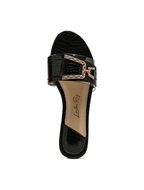 London Rag Brillo Women's Jeweled Slide Sandals