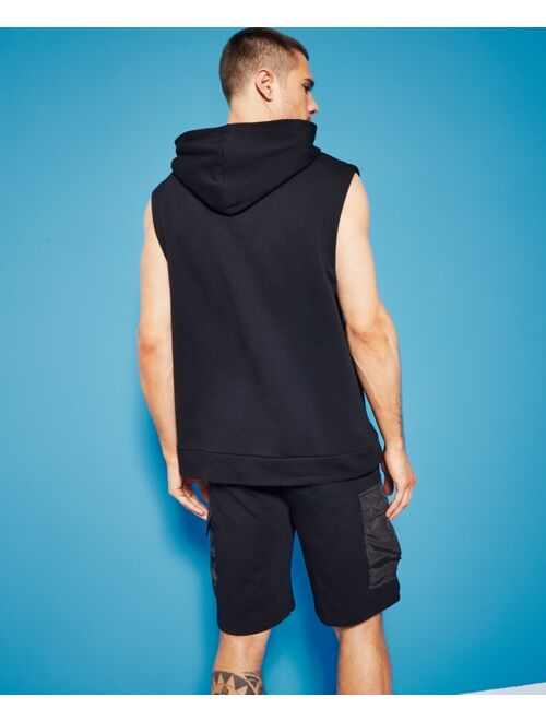 ROYALTY BY MALUMA Men's Relaxed-Fit Mixed-Media Sleeveless Hoodie, Created for Macy's