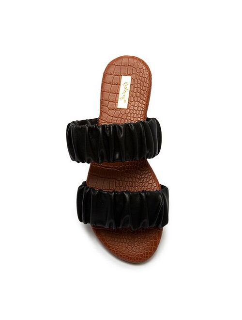 Qupid Archer-715X Women's Ruched Slide Sandals