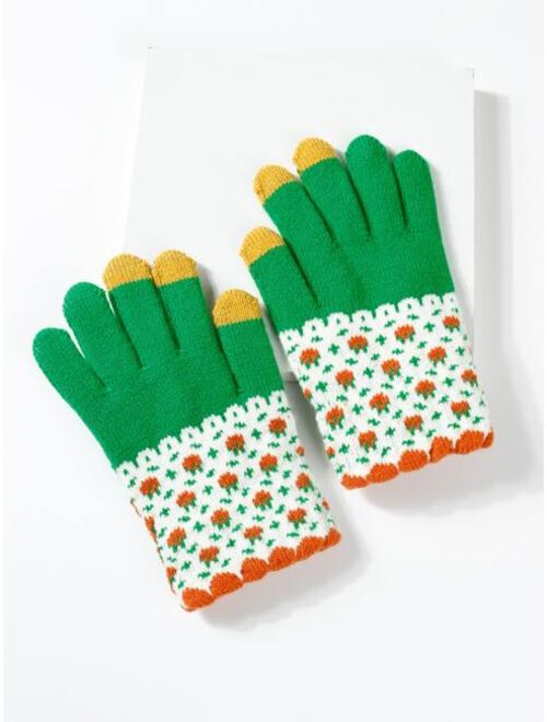 Shein Kids Color Block Gloves