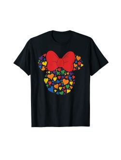 Minnie Mouse Icon Retro Rainbow Hearts T-Shirt