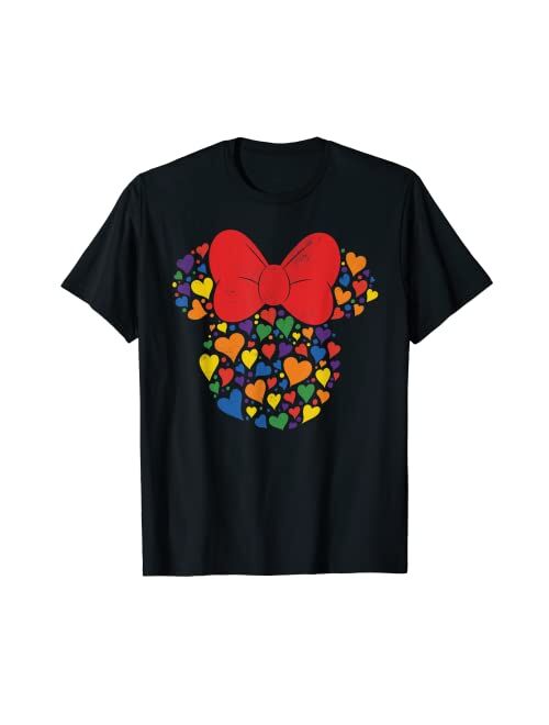 Disney Minnie Mouse Icon Retro Rainbow Hearts T-Shirt
