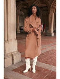 Statement Chic Light Brown Belted Coat