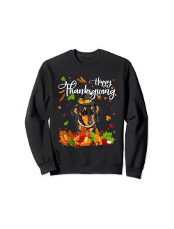 Born Fun Dachshund Thanksgiving Autumn Dog Lover Sweatshirt