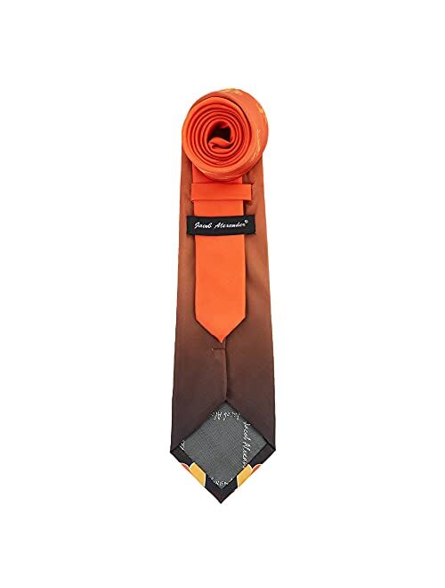 Jacob Alexander Men's Turkey Happy Thanksgiving Regular Neck Tie - Brown Orange