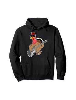 Thanksgiving Collection. Funny Thanksgiving Turkey RockStar Turkey Playing Guitar Pullover Hoodie