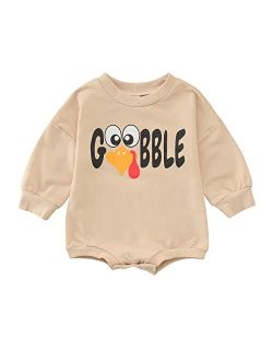 Generic Babys Newborn Infant Girls Boys Print Spring Winter Thanksgiving Turkey Sweatshirt Long Sleeve Fall Piece