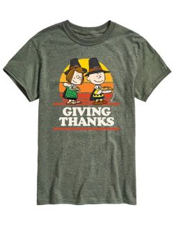 AIRWAVES Men's Short Sleeve Peanuts Giving Thanks T-shirt