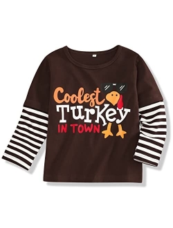 Xuuly Toddler Baby Boy Thanksgiving Clothes MommyS Little Turkey T-Shirt Baby Thanksgiving Clothes