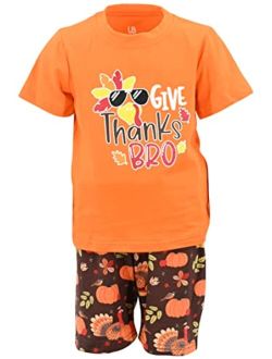 Unique Baby Boys 2 Piece Give Thanks Bro Thanksgiving Clothes Outfit Set
