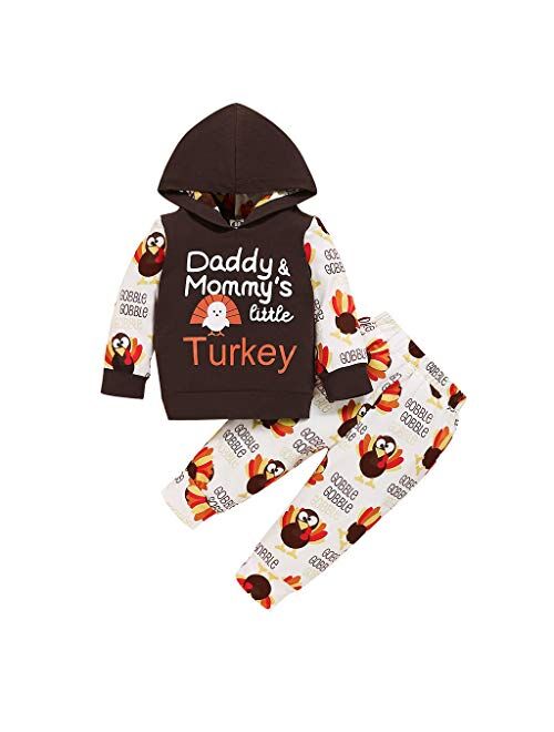 GeNeric Baby Thanksgiving Boys Infant Girls Hoodie Tops+Pants Day Outfits Letter Print Boys Baby Boy Gift Set