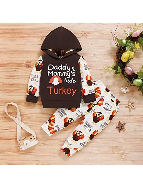 GeNeric Baby Thanksgiving Boys Infant Girls Hoodie Tops+Pants Day Outfits Letter Print Boys Baby Boy Gift Set