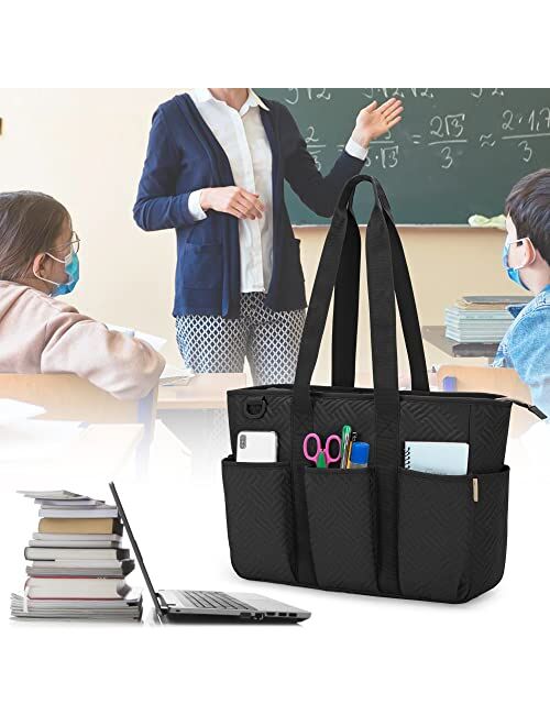Fasrom Teacher Tote Bag for Women, Large Teacher Work Bags with Laptop Compartment for Teacher Supplies