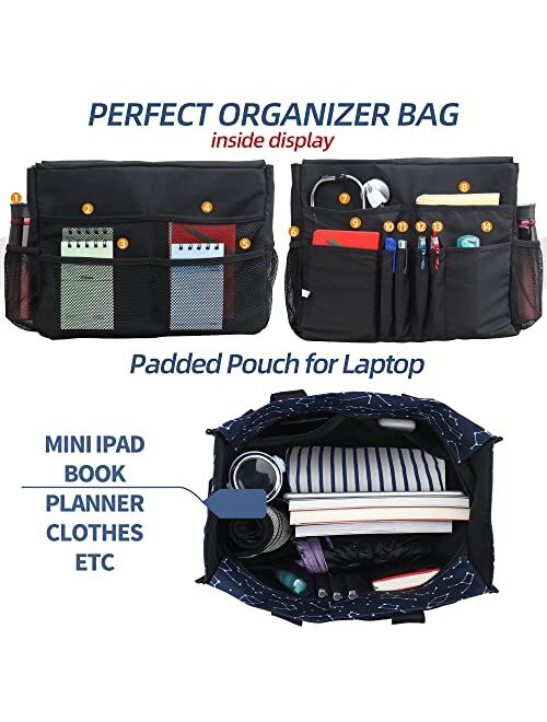 Hoogalife Nurse Bag for Work, Waterproof Lightweight Nursing Bag, 14 Internel Pockets, Large Portable Bag