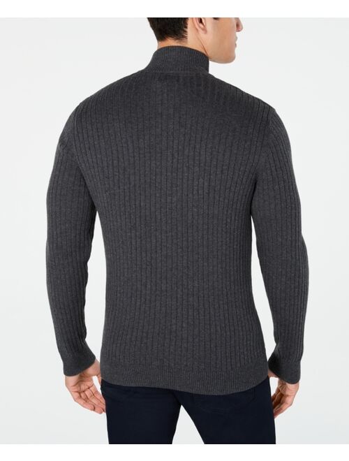 Alfani Men's Ribbed Full-Zip Sweater, Classic Fit, Created for Macy's