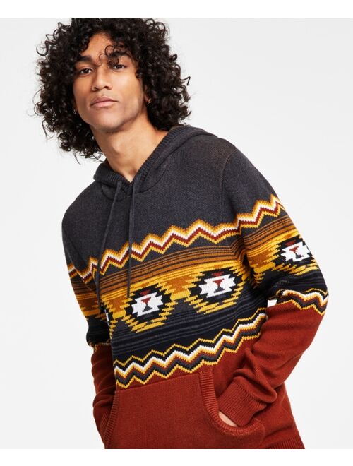 Sun + Stone Men's Jacquard Hooded Sweater, Created for Macy's